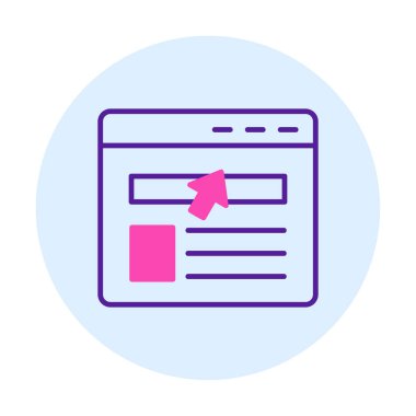 Web sayfası simgesi, vektör illüstrasyonu