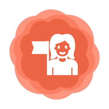 Bayrağı olan insanlar, tasarım vektörü illüstrasyonunda feminizm 