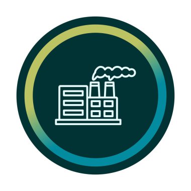 Nükleer santral ikon vektörü. İnce çizgi işareti. izole edilmiş sınır sembolü çizimi