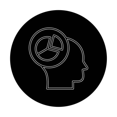 Basit Pasta Grafiği simgesi, vektör illüstrasyonu