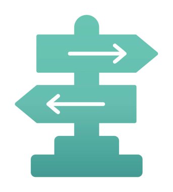 Yön düz simge, vektör illüstrasyonu