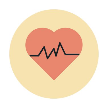 kalp atışı ikonu, vektör illüstrasyonu 