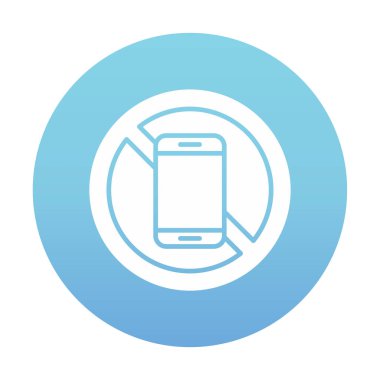 Cep telefonu simgesi yok, vektör illüstrasyonu               