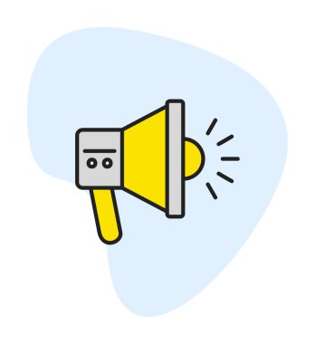 megafon simgesi vektörü web ve mobil tasarımınız için beyaz arkaplanda izole edilmiş, megafon logosu konsepti 