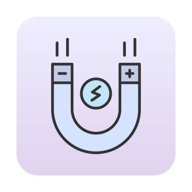 Mıknatıs düz simgesinin vektör çizimi 