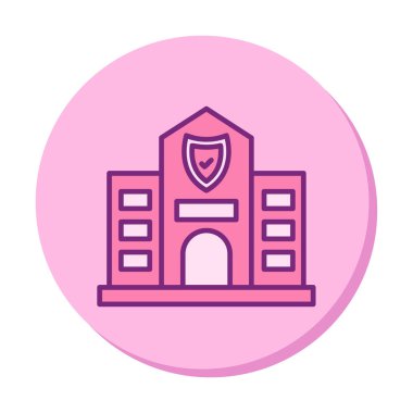 Güvenlik Ofisi web simgesi, vektör illüstrasyonu 