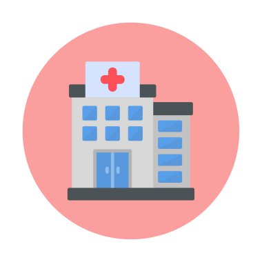 Hastane simgesi, vektör illüstrasyonu