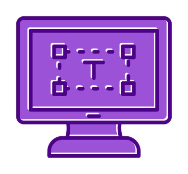 Bilgisayar metin düzenleyici simgesi, vektör illüstrasyonu