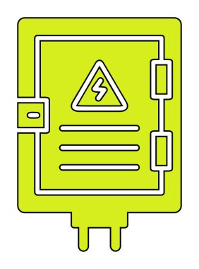 Elektrik Paneli düz simgesi, vektör illüstrasyonu                            