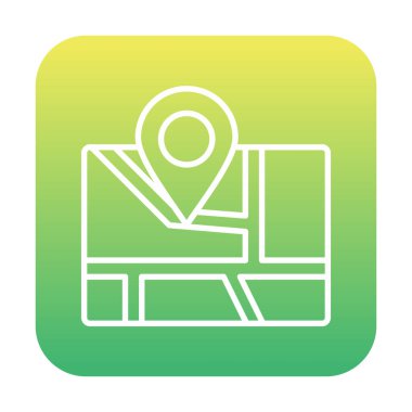 Konum iğnesi, vektör illüstrasyonlu harita simgesi