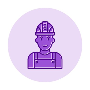 Fabrika İşçi simgesi vektör illüstrasyonu