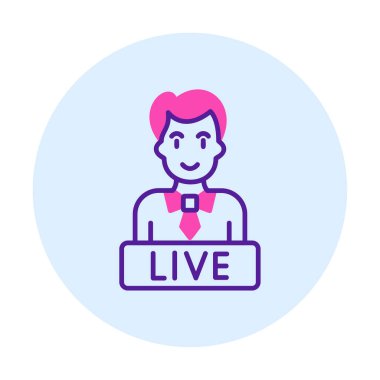 Basit Canlı Haber simgesi, vektör illüstrasyonu