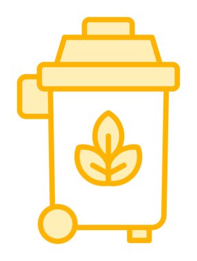 Eko çöp kutusu ikon vektör illüstrasyonu 