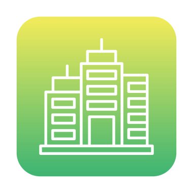 Şehir binası simgesi, vektör illüstrasyonu basit tasarım