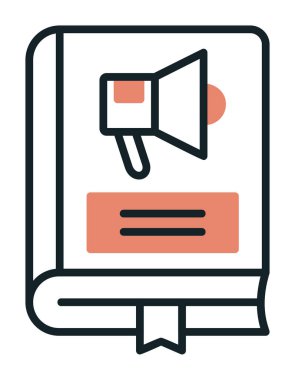 Pazarlama Kitabı simgesi, vektör illüstrasyonu