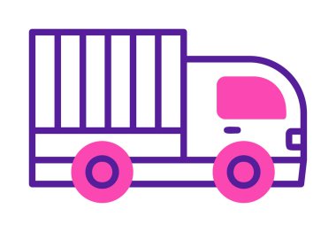 dağıtım kamyonu simgesi, vektör illüstrasyonu