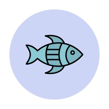 balık yassı simgesi, vektör illüstrasyonu