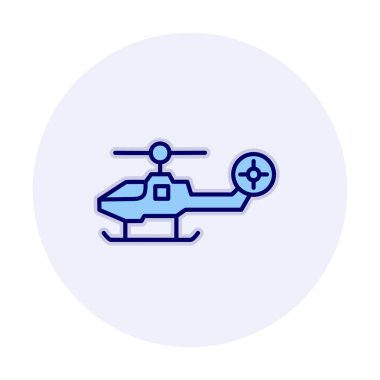 Askeri savaş helikopteri. Web simgesi basit illüstrasyon 