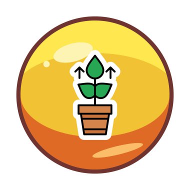 Bitki büyüme ikonu vektör illüstrasyonu