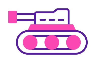 askeri tank simgesi, vektör illüstrasyonu 