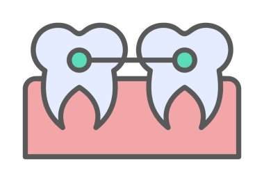 Diş bakımı ikonu, vektör çizimi. Parantezler                       