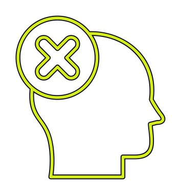 Yanlış vektör düz simgesi düşün 