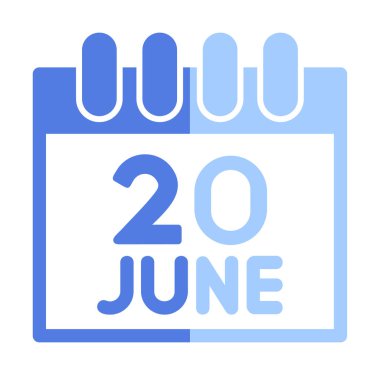 Takvim simgesi tasarımı, vektör illüstrasyonu, Dünya Mülteci Günü tarihi