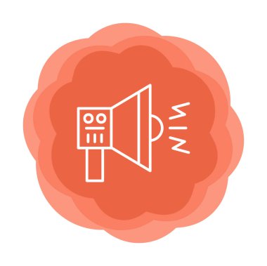 Hoparlör ve gürültü simgesi, vektör illüstrasyonu  