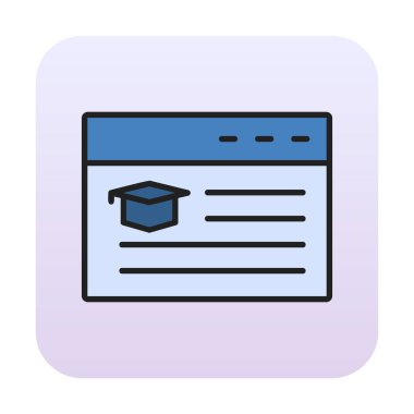 çevrimiçi eğitim simgesinin vektör illüstrasyonu               