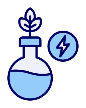 Test tüpünde bitki ve enerji sembolü olan bilim konsepti  
