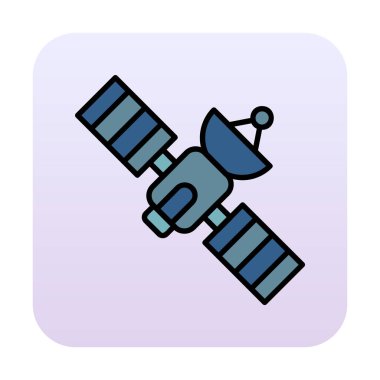 Uydu Simgesi, vektör illüstrasyonu 