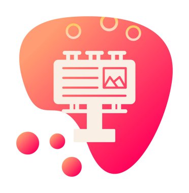 Billboard simgesinin vektör illüstrasyonu 