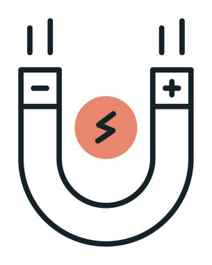 Mıknatıs düz simgesinin vektör çizimi 