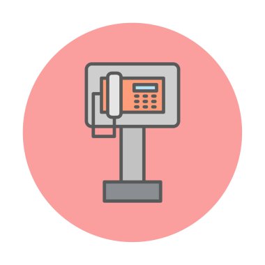 Ankesörlü Telefon web simgesi, vektör illüstrasyonu