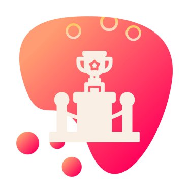 Ödül kupası ikonu vektör illüstrasyonu. Kadeh.                          