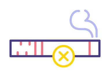Basit Sigara İçilmez alanı simgesi, vektör illüstrasyonu