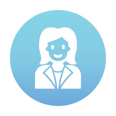 kadın avatar simgesi, vektör illüstrasyonu 