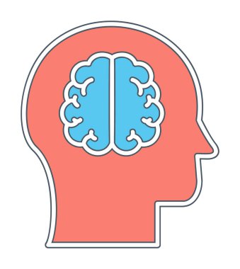 Moda Biçimli Beyin Simgesi İzole Arkaplan