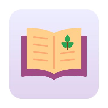 Biyoloji kitabı ikonu vektör illüstrasyonu