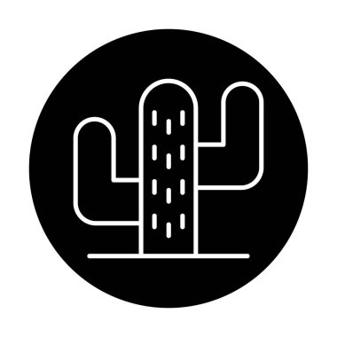 Kaktüs simgesi, basit tasarım çizimi  