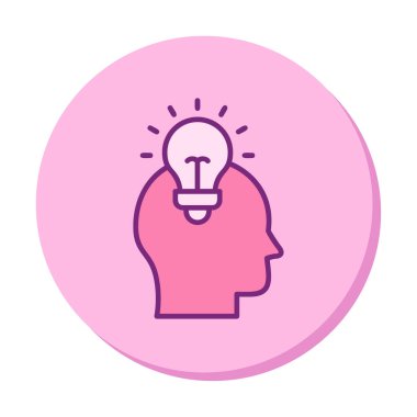 ampul insan fikri ikon vektör illüstrasyon tasarımı