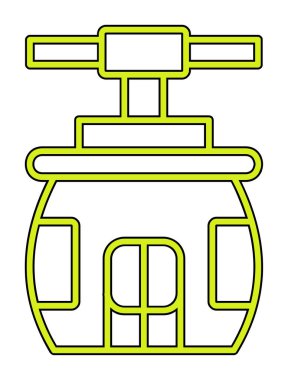 Cableway simgesi, özet biçimi vektör çizimi tasarımı