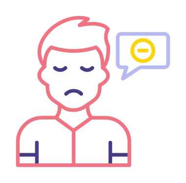 Negatif Düşünce konsepti ikon vektör çizimi