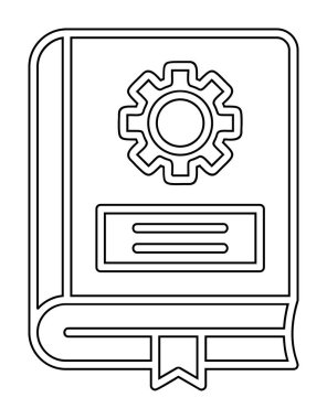 Mekanik kitap düz simgesi, vektör illüstrasyonu 