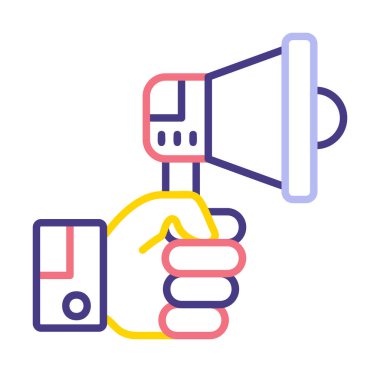 megafon simgesi vektörü web ve mobil tasarımınız için beyaz arkaplanda izole edilmiş, megafon logosu konsepti 