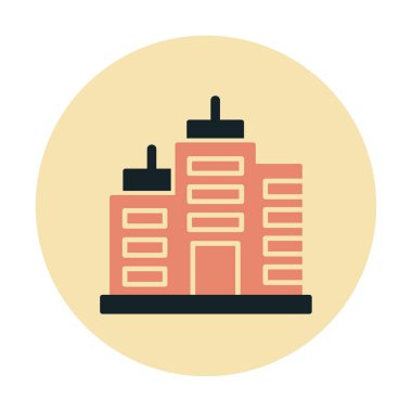 Şehir binası simgesi, vektör illüstrasyonu basit tasarım