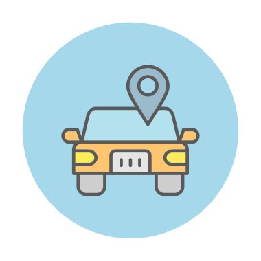 Araba Konumu ikon vektör illüstrasyonu                      