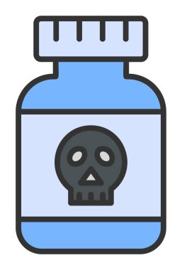 Zehir. Web simgesi basit illüstrasyon 