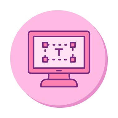 Bilgisayar metin düzenleyici simgesi, vektör illüstrasyonu