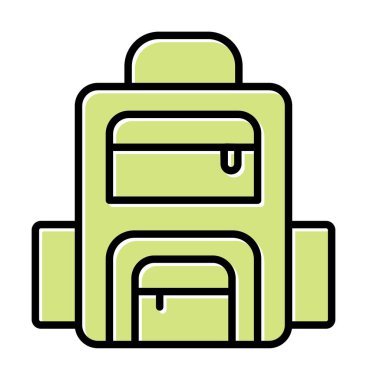 Sırt çantası ikon vektörü. Okul sırt çantası tabelası. izole edilmiş sınır sembolü çizimi